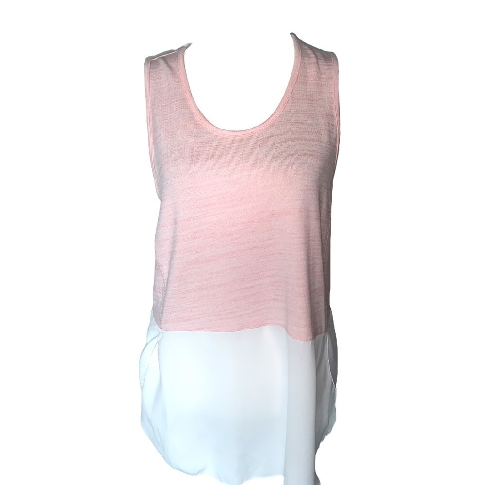 NWT Stitch Fox RD Style Felda Mixed Material Zipper Back Knit Top Size XS Pink